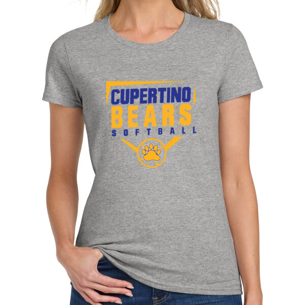 Cupertino Softball Ladies Heavy Cotton 100% Cotton T Shirt Selected Colors Thumbnail